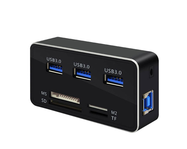 7 Port USB 3.0 HUB High Speed 5 Gbps Multi USB Splitter Laptop Accessorie with 3 Ports Card Reader for Computer PC