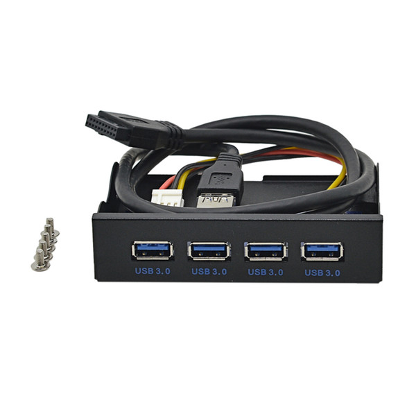 Super Speed 19+1Pin 20 Pin 4 Port USB Hub USB 3.0 Front Panel Combo Bracket Splitter for Desktop Internal 3.5'' FDD Floppy Bay