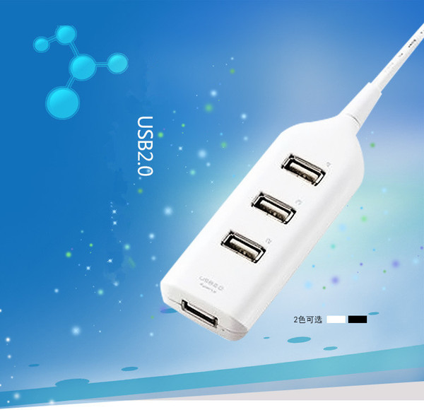 High Speed 4 Port Mini USB 2.0 HUB For Laptop PC Computer Peripherals accessories USB Hubs charger cable Adapter with retail package