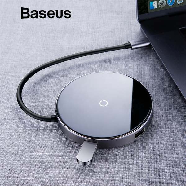 Baseus USB Type C HUB to USB 3.0 + USB2.0 for Macbook Pro HUB Adapter Qi Wireless Charging for iPhone XS Max Computer Accessory