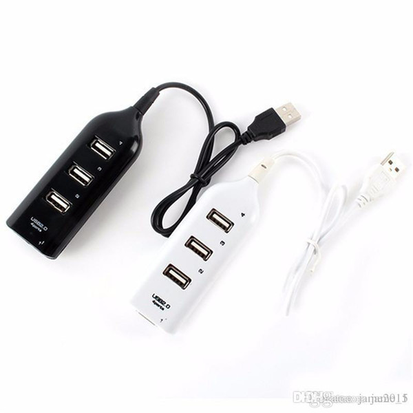 USB2.0 Four Port USB Hub For Computer Laptop Notebook Mini Hub Splitter black and white color puertos usb hub 4 port