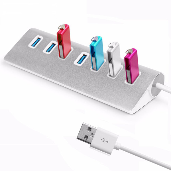 Aluminum 7 Port HUB High Speed USB 3.0 5.0Gbps Splitter Adapter Charger for PC Laptop Phone