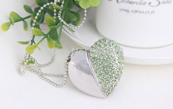 Hot wholesale Jewelry usb flash drive 8GB USB Disk Heart usb pendrive necklace flash memory