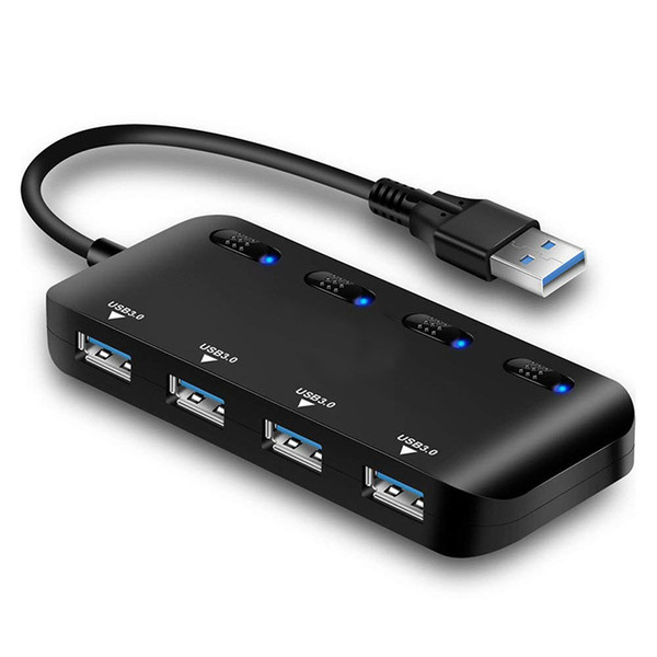 USB3.0 multi-port high-speed expansion laptop converter black high-speed USB 3.0 4-Port USB Splitter Adapter 1Gbps for Laptop Super Speed US