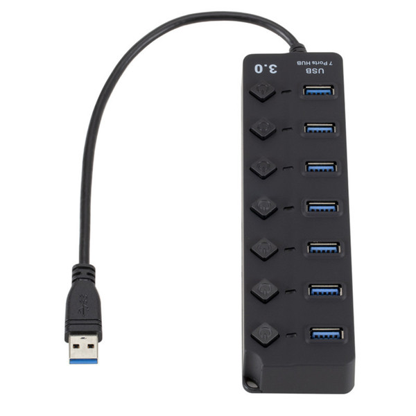 7 Ports USB 3.0 HUB Multi-port hub cable divider With button switch 7 Super Speed ports for data transfer and charging factory direct sale