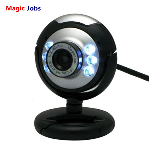 Magic_Jobs USB Webcam High Definition 12.0 MP 6 LED Night Light Web Camera Buit-in Mic Clip Cam for PC Desktop Laptop Notebook Computer