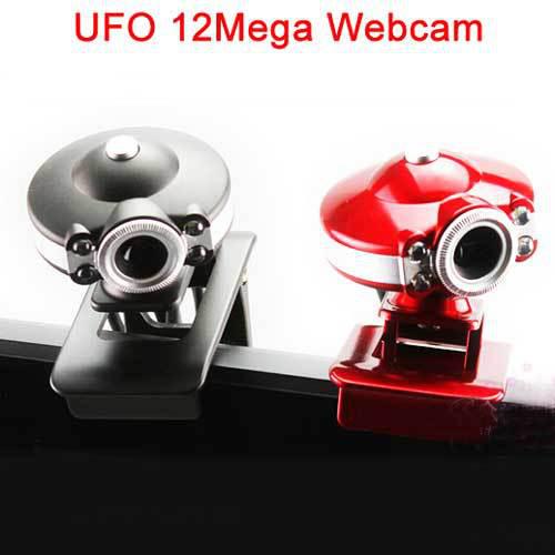 Free Shipping UFO USB 4LED 12mega Web Cam PC Camera Webcam HD With Microphone For Computer PC Laptop Without Retail Package