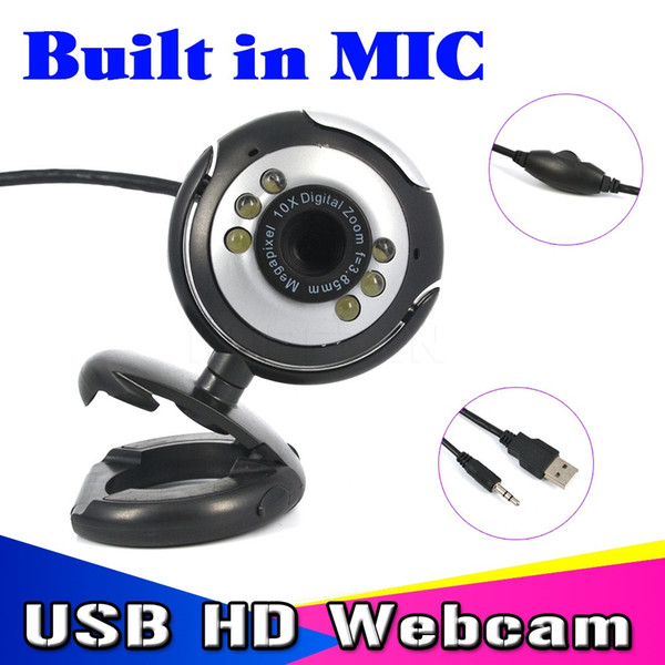 T USB 30M HD Camera with Microphone 30 Mega Pixel Web Cam 6 LED HD Webcam Camera MIC FOR PC LAPTOP