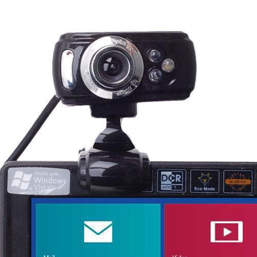 USB 50 Megapixel HD Webcam Web Cam Camera & Microphone Mic 3 LED PC Laptop Skype Free Shipping L0192603