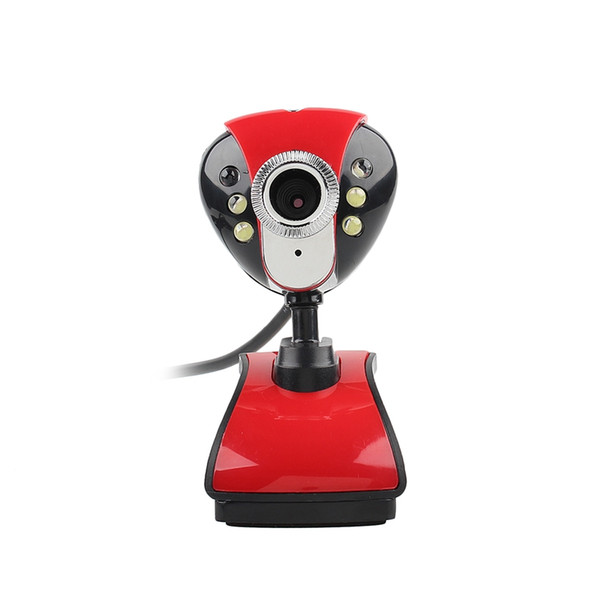 1pcs USB2.0/1.1 HD 50Mega 360 Degrees Rotary Camera Video 6 LED Night Vision Microphone Webcam Camera Web Cam For PC Laptop