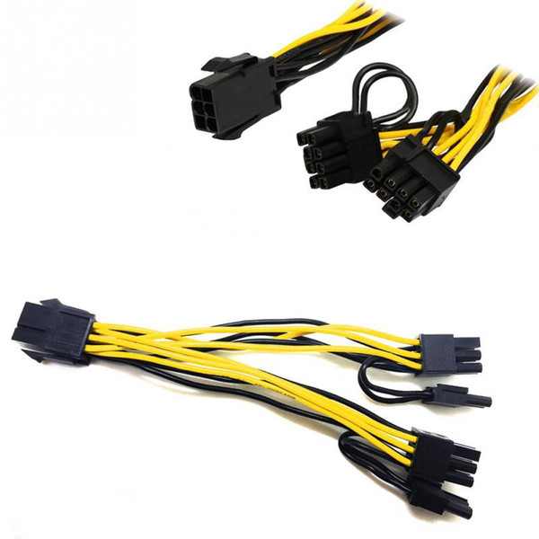 GPU 6 pin / 8pin 8 pin Female to Dual PCI-E PCI Express 8pin (6+2pin) Male Power Cable For Graphics Card BTC Miner 20cm