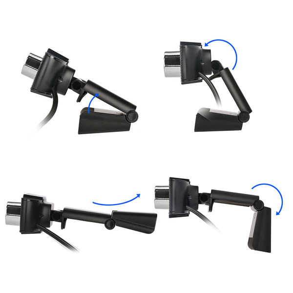 HXSJ HD 720P USB Webcam Rotatable PC Computer Camera Video Call and Recording with Noise Canceling Microphone Clip on Style For