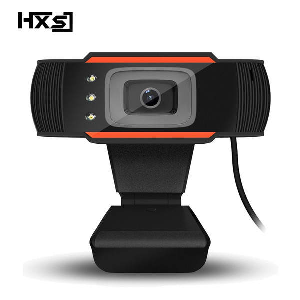 HXSJ 3LED HD Webcam 480P PC Camera with Absorption Microphone MIC for Skype for Android TV Rotatable Computer Camera USB Web Cam