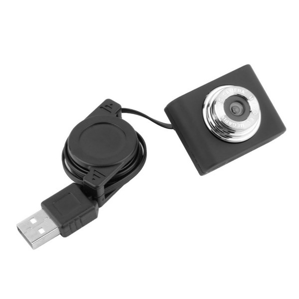 Black High Quality 1PCS Mini USB 5M Retractable Clip WebCam Web Camera Laptop PC Computer Wholesale