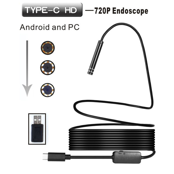 Android USB / TYPE-C Endoscope Inspection 5.5mm Camera 8 LED IP67 Waterproof drop shipping