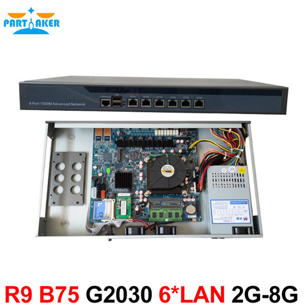 Partaker R9 router server with 6 intel PCI-E 1000M 82853V LAN Intel Pentium G2030 2.8G Mikrotik ROS etc