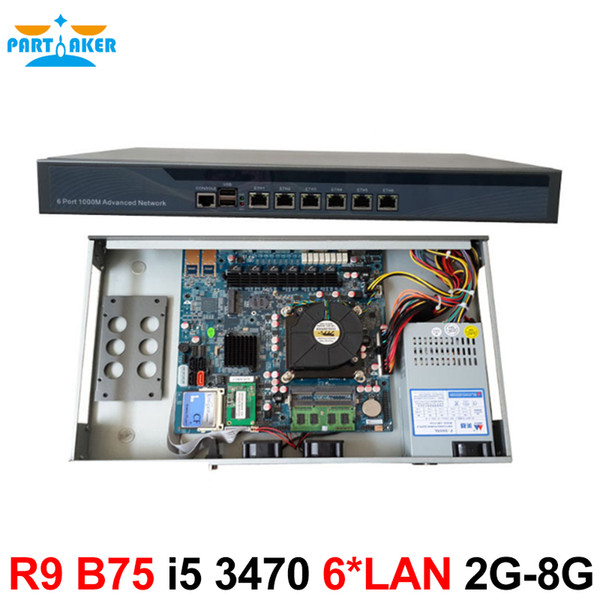 Mikrotik Router Firewall Hardware with 6 intel PCI-E 1000M 82583V Gigabit LAN Intel Quad Core i5 3470 3.2Ghz R9