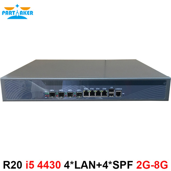 Mikrotik Server with Intel I5 4430 4*Intel 82574L Gigabit Ethernet 4 Optical ports Rack Mount Router PARTAKER R20