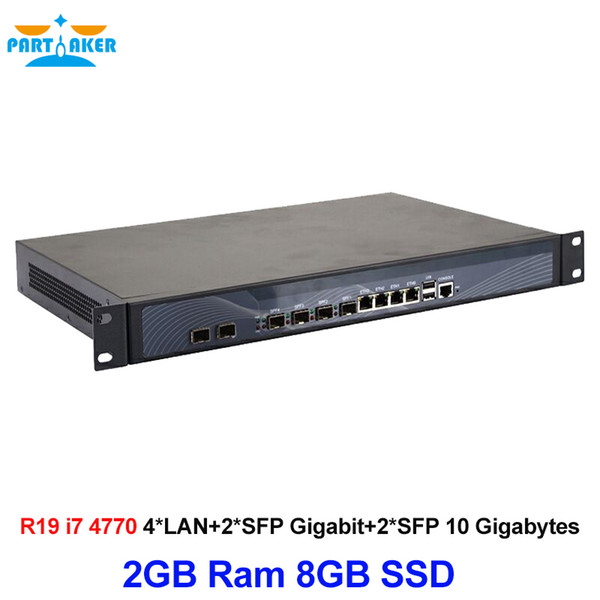 Partaker R19 Standard 1U Type Multiservice Edge Network Router With Core I7 4770 6 Optical Fiber