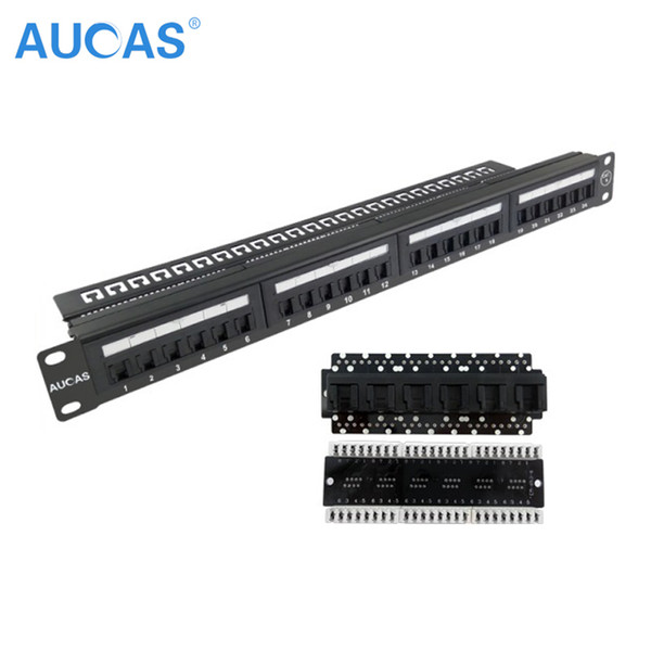 AUCAS Gbit CAT6 24port RJ45 Patch Panel Frame rj45 Keystone Adapters cable manager RJ45 Network Panel