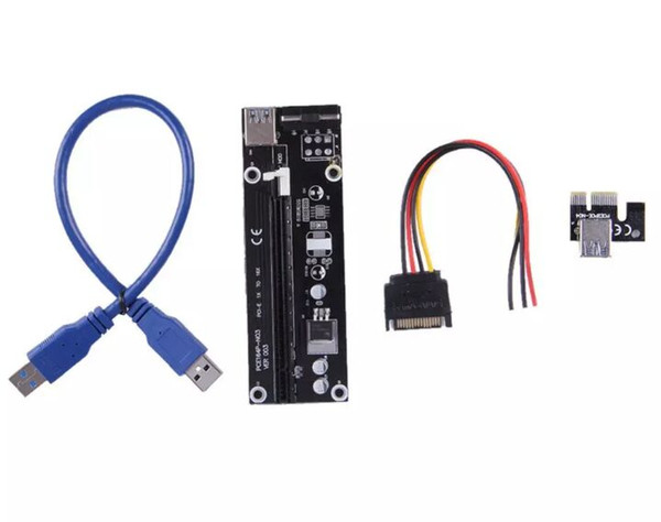 newest feature 1X TO 16X PCI-E PCI E Express Riser Extender Adapter Card with 60cm USB 3.0 Cable Power for Bitcoin