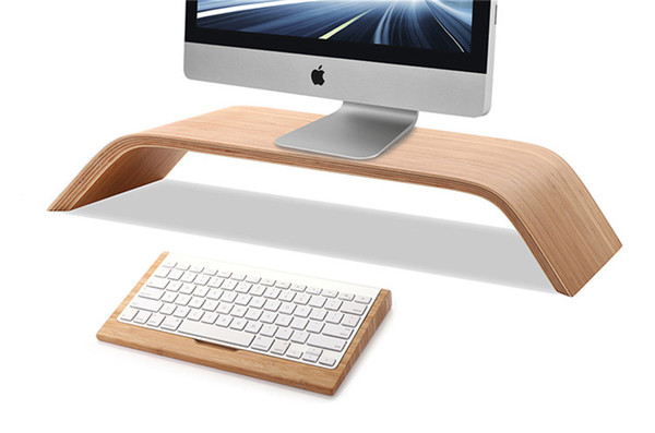 wholesale New Real Bamboo Stand Dock Holder Bracket for iMac Original SAMDI Holder for Apple Desktop PC Monitor