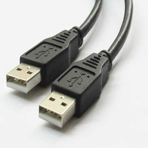 20CPS Black USB 2.0 Type A Male To Male M/M Plug Connector Flat Cable 1.5M Lenght