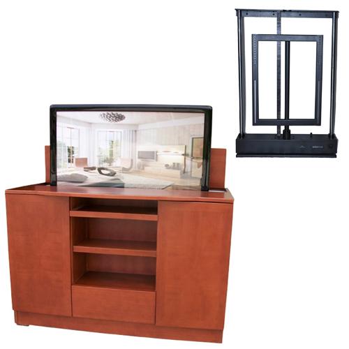 Bedroom AutomationLeather Bed cabinet furniture TV lift from bed for bed lcd tv stand can be lift