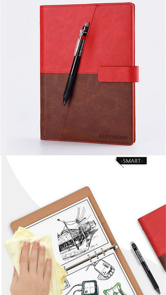 Elfinbook X Erasable Notebook Leather Reusable Smart Wirebound Electronic Notebook Cloud Storage Flash Storage A5 Paper