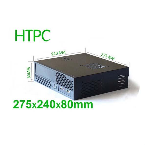 Wholesale- HTPC case, Mini-ITX, 275*240*80mm, 1U power supply, 0.8mm Steel, case of family multimedia computer, CEMO 0710