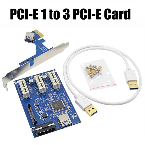 PCI E 1 to 3 PCI express 1X slots Riser Card Mini ITX to external 3 PCI-E slot adapter PCIe Port Multiplier Card