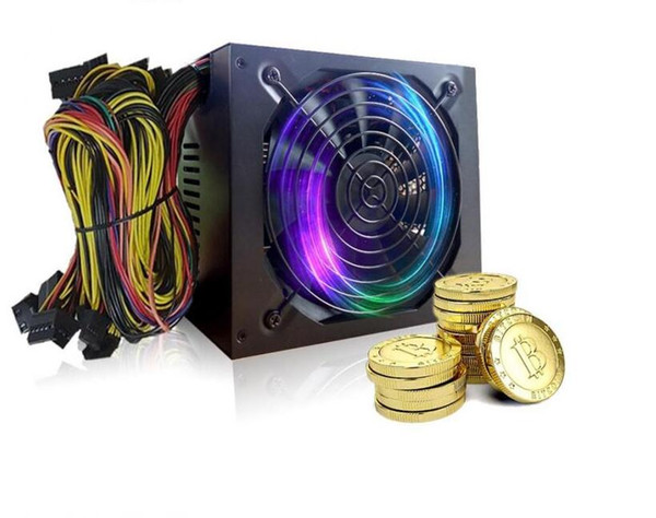 2018-New 1800W 170-240V ATX Gold Mining Power Supply SATA IDE 6 GPU for ETH Ethereum EM88