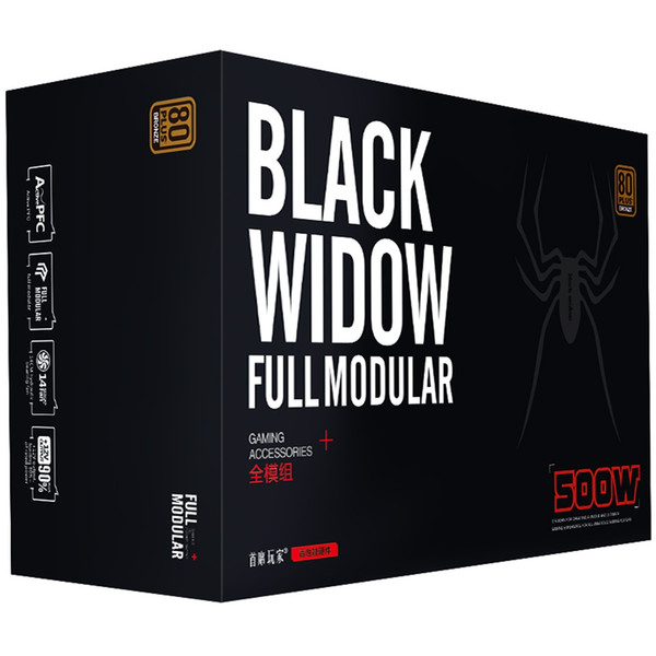 1STPLAYER BLACK WIDOW 500W Active PFC High Performance ATX Power Supply 80 Plus Bronze Certified Full Modular