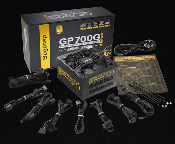 Segotep GP700G 600W ATX12V Active PFC Power Supply 14cm Fan 80plus Wide Range 100-240V ATX Computer Power Supply for Gamers LOL Full Modular