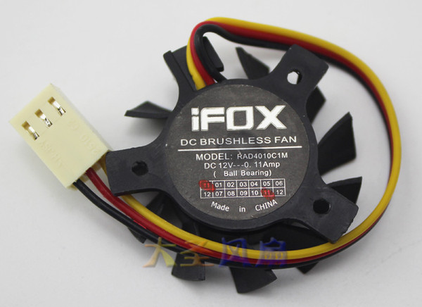 Original iFOX RAD4010C1M 12V 0.11A graphics card cooling fan diameter 3.5cm