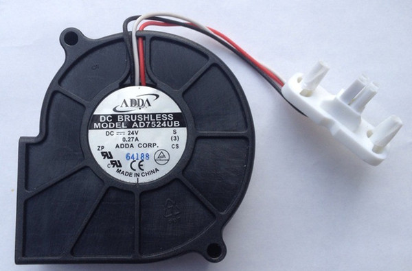 Original ADDA AD7524UB 7530 24V 7.5CM 3-wire projector Inverter Cooling fan