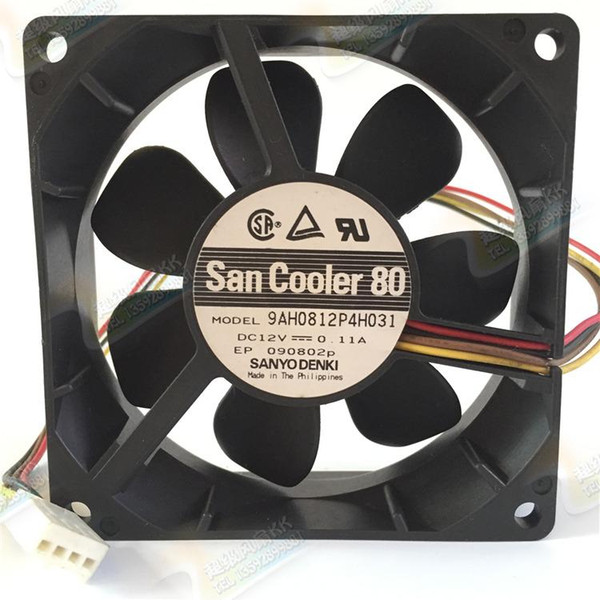 Original Sanyo 9AH0812P4H031 8CM 8025 12V0.11A 4-pin PWM silent fan