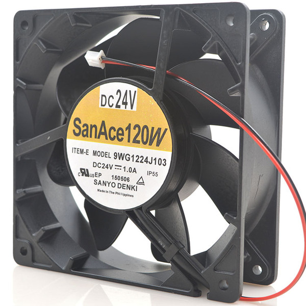 Original Sanyo 9WG1224J103 12CM 12038 24V1.0A aluminum frame waterproof large air volume cooling fan