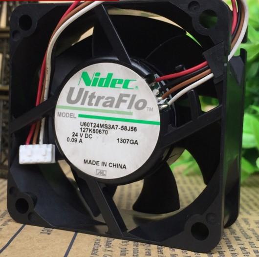 Original NIDEC U60T24MS3A7-51 24V 0.09A 6CM 6025 Inverter Cooling Fan