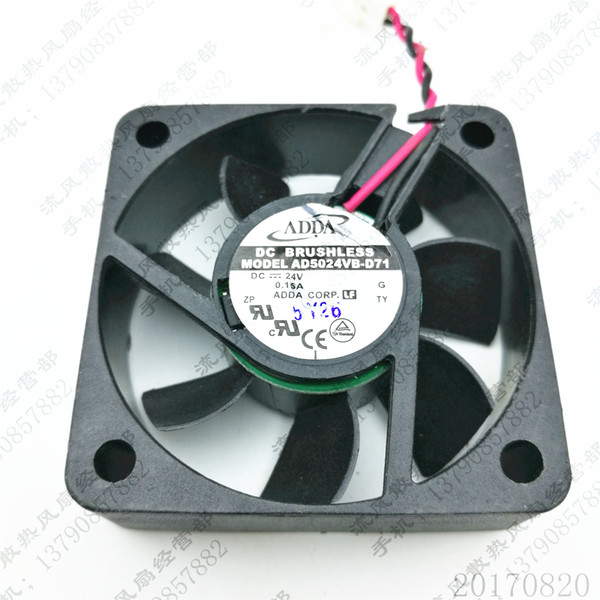 Wires ADDA 50 * 50 * 15mm 5CM AD5024VB-D71 24V 0.15A 2 wires 2 pins case fan inverter cooling fan