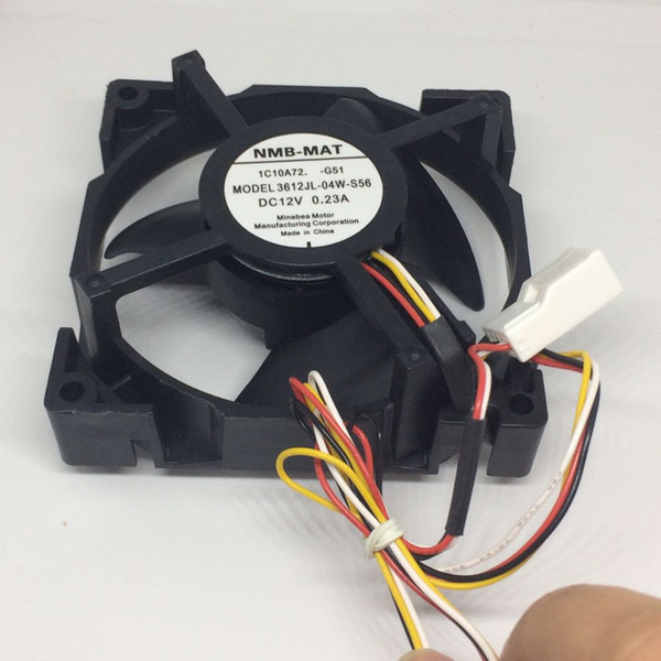 Original NMB-MAT MODEL 3612JL-04W-S56 12V 0.23A 9.2cm refrigerator fan