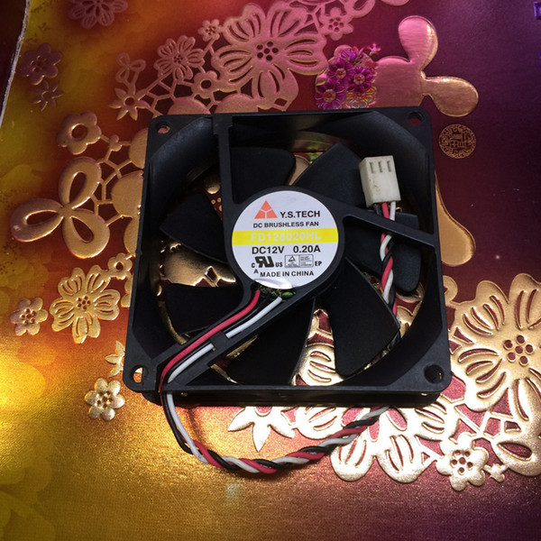 Original Y.S.TECH FD128020HL 8020 8CM 0.20A 8CM 80*80*20mm dual ball chassis fan