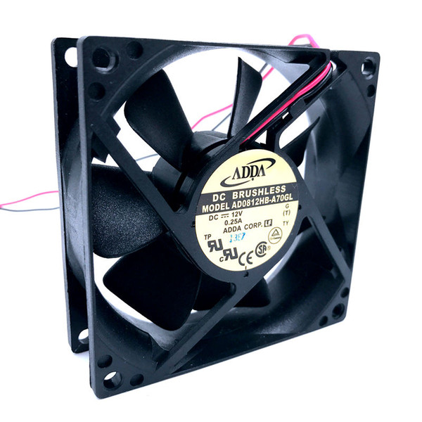 Wholesale Brand New AD0812HB-A70GL 8cm 8025 80mm fan 80x80x25mm 12V 0.25A 3000RPM 38CFM Double ball bearing cooling fan