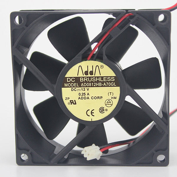 Wholesale Original ADDA AD0812HB-A70G 8025 80*80*25mm DC 12V 0.25A computer case server inverter cooling fan