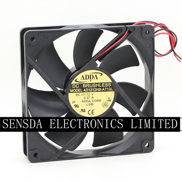 Wholesale ADDA original 12025 12cm case fan 12v 0.37A AD1212HB-A71GL for 120*120*25mm 2200rpm 87cfm
