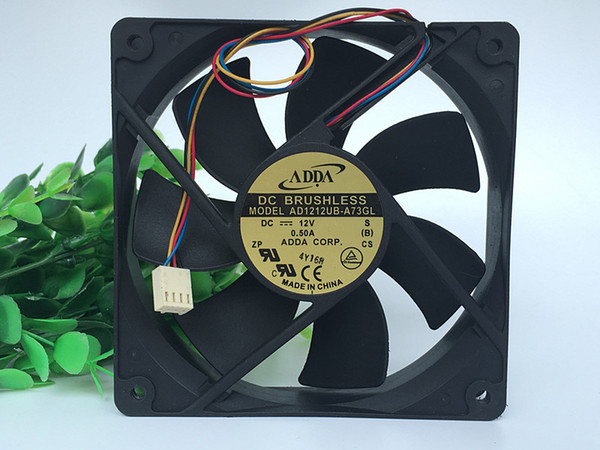 Wholesale Original ADDA AD1212UB-A73GL 12025 12V 0.50A 12CM 4 wire temperature control box fan