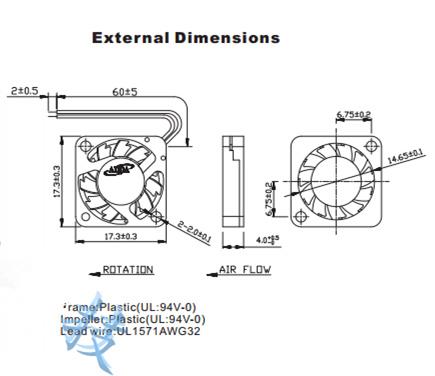 Wholesale New Original ADDA AD01703HX04AB00 1704 17x17x4mm 3.3V 0.10A Micro device UAV mini cooling fan