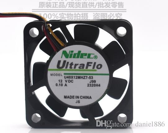 Genuine NIDEC U40X12MHZ7-53 12V 0.10A 4CM 4010 40*40*10MM 3 wire large wind fan