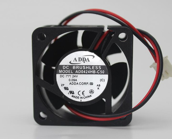 Original genuine ADDA 40*40*20MM 4020 4 cm AD0424HB-C50 24V 0.09A 2 line cooling fan