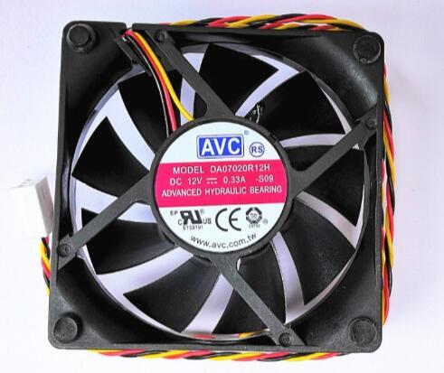 New AVC 7020 12V 0.33A DA07020R12H 7CM Cabinet Heat Dissipation 3-wire Thermosensitive Temperature Controlled Mute Fan